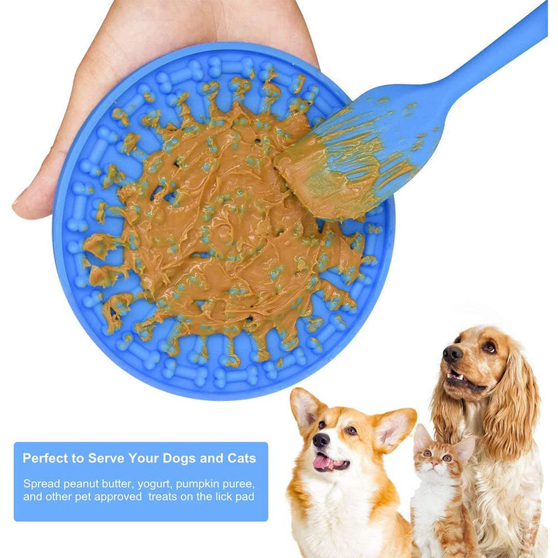 Amasawa Dog Licking Pad,Silicone Slow Feeder Lick Mat,Dog Bath Lick Mat with Suction Slow Feeder,Used for Bath Cosmetic Training (Blue) - PawsPlanet Australia