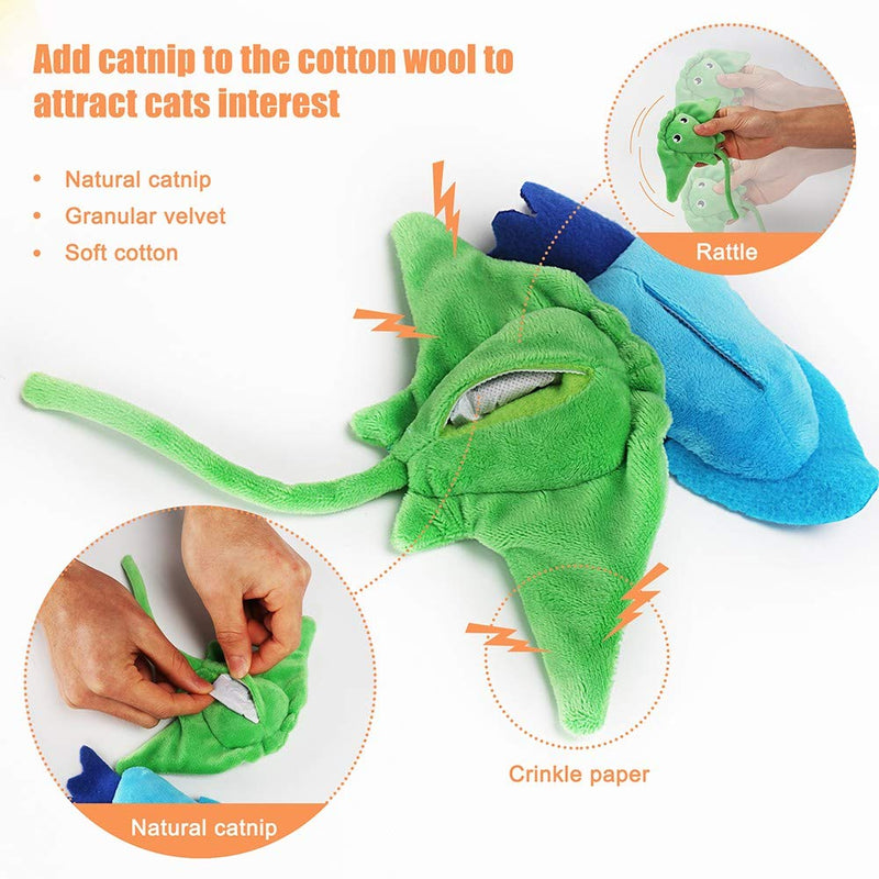 AWOOF Cat Toys Catnip Cat Chew Toys Plush Interactive Cute Cat Entertaining Toys for Cat Playing Chewing Grinding Claw and Teeth Cleaning - PawsPlanet Australia