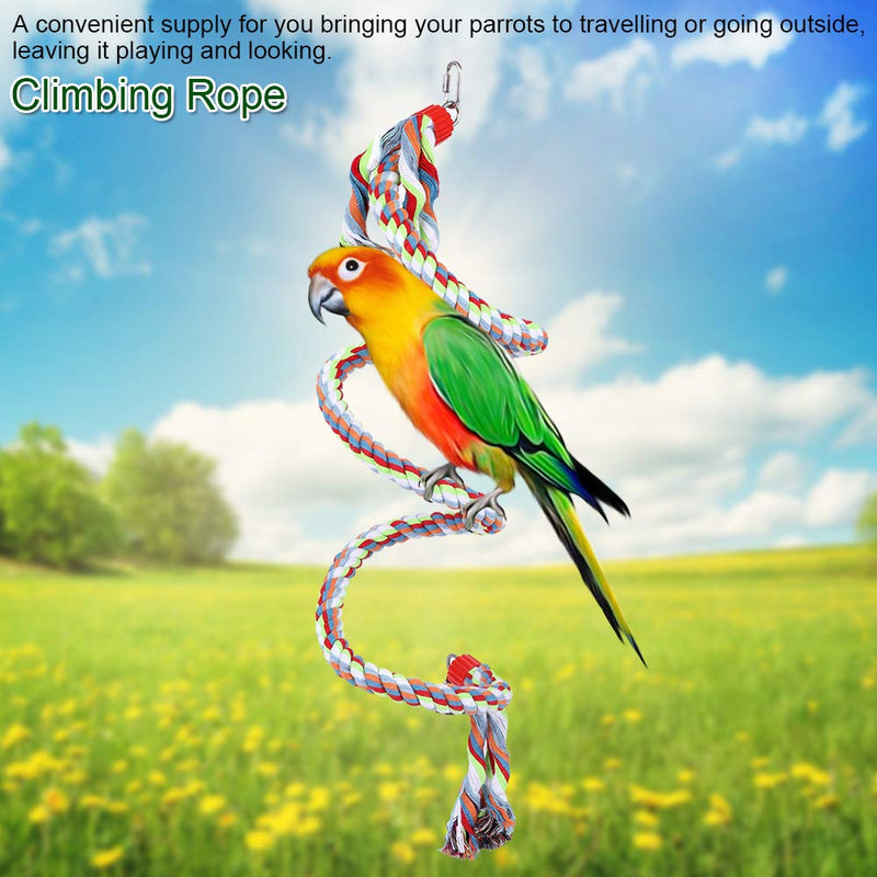 [Australia] - 1.6 Meter Parrots Bungee Swing Spiral Climbing Standing Toys with Bell Rope Cotton Perch Birds Supplies for Large Medium Small Parrots 