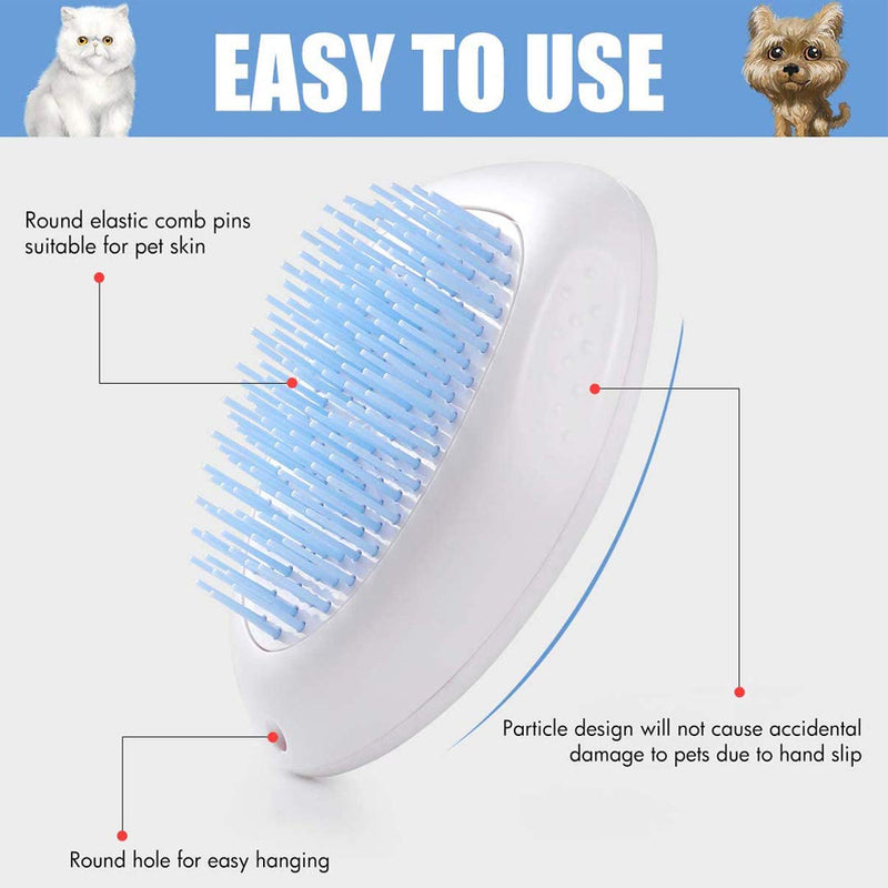 [Australia] - Cat Brush & Dog Combs, Cat Self Cleaning Slicker Brush for Grooming Shedding, Professional Shedding and Grooming Cat/Dog Hair Remover for Pets White 