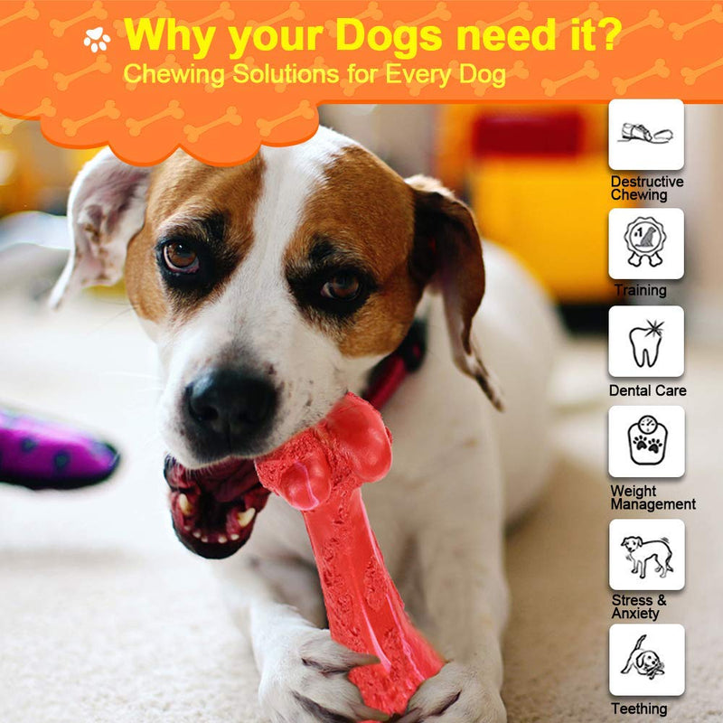 [Australia] - Dog Chew Toys for Aggressive Chewers Large Breed Tough Toothbrush Bone for Medium Large Dogs Indestructible Rubber Tug Sticks for Puppy Teeth Cleaning Dental Oral Care Puzzle Toys for Dog Gifts (S) Small 