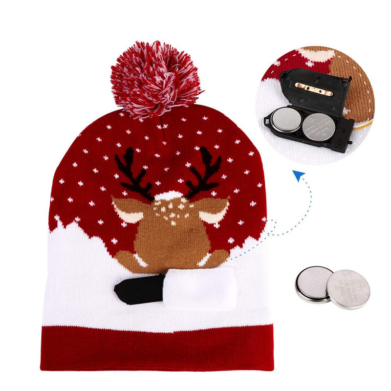 OurWarm Light Up Christmas Hat Ugly Sweater Holiday Christmas Beanie - PawsPlanet Australia