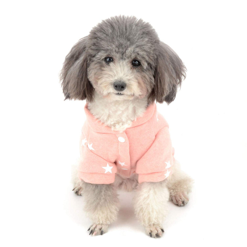 Ranphy Small Dog Sweater Coat Fleece Pullover Puppy Tracksuit Winter Chihuahua Clothes Girl Boy Jacket Comfy Cotton Apparel Pink L - PawsPlanet Australia