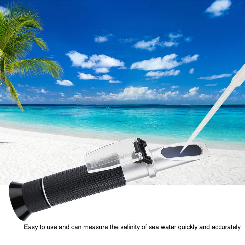 0-100% Salinity Refractometer Handheld Salinometer Sea Water Salt Concentration Tester Meter with Automatic Temperature Compensation for Seawater and Marine Fishkeeping Aquarium - PawsPlanet Australia