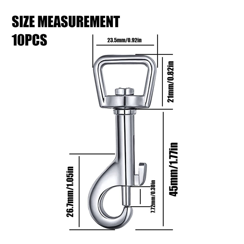 Swivel carabiner, pack of 10 carabiners with swivel joint, carabiner hook with swivel joint for dog collars, carabiners, bags and keys - PawsPlanet Australia
