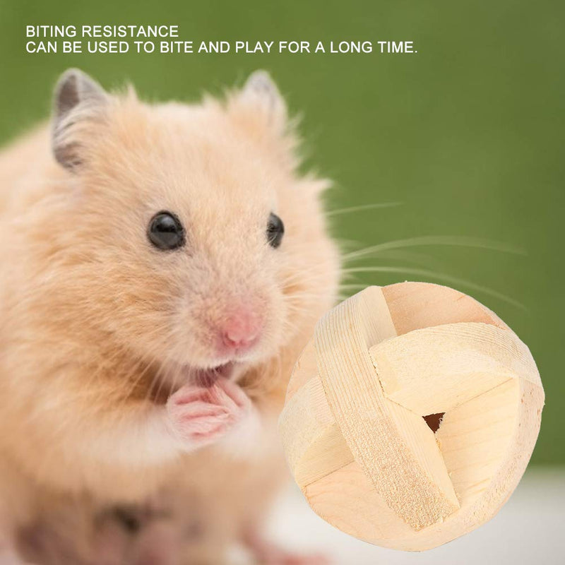 Zerodis Pet Hamster Wooden Ball Toy, 6cm / 2.4in Chewing Interactive Ball Toy Cage Accessories for Chinchilla Ferret Rodents Small Animals - PawsPlanet Australia