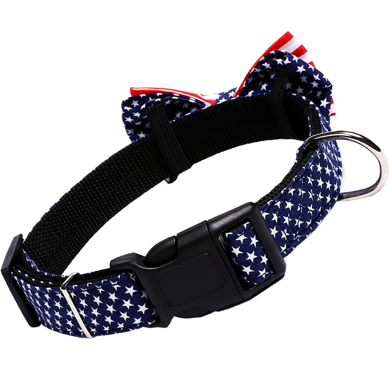 [Australia] - H-Shero 4th of July Independence Day American Flag Bowtie Pet Dog Collar in 3 Different Sizes Medium:width 2.0cm, adjustable 34-50cm 