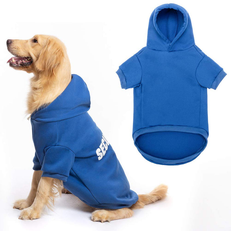 BINGPET BA1002-1 Security Patterns Printed Puppy Pet Hoodie Dog Clothes X-Small Royal Blue - PawsPlanet Australia