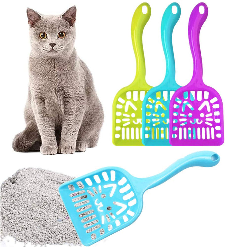 N\A 4 Pcs Cute Cat Shaped Litter Scoops Sifter with Deep Shovel and Ergonomic Long Handle for Pet Poop - PawsPlanet Australia