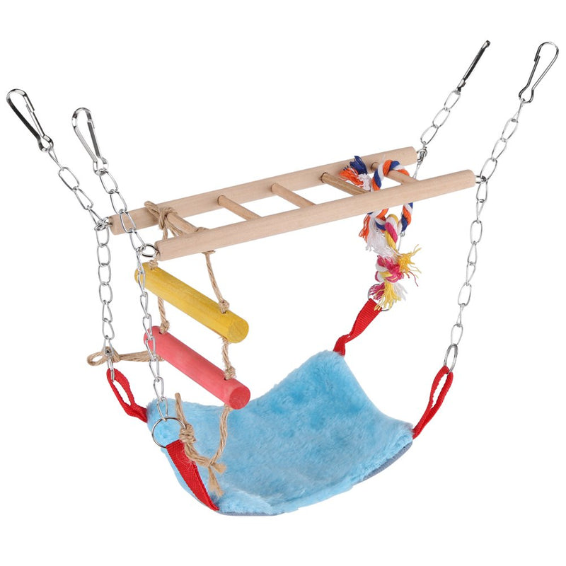[Australia] - Fdit Pets Birds Parrot Climbing Toy Colorful Swing Ladder with Bed Accessories Hanging Pet Toys(Blue) Blue 