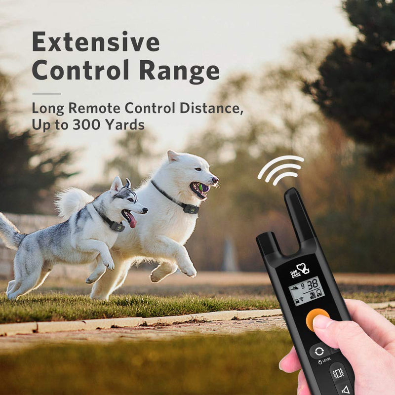 [Australia] - DOG CARE Dog Training Collar - Rechargeable Training Collar w/3 Modes and Rainproof Vibration/Shock Collar, Up to 1000Ft Remote Range, 2 Receivers Dog Training Collar with Remote 