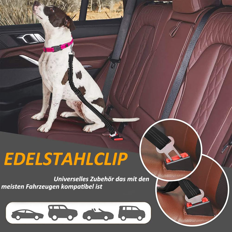Car Seat Belt Dog Safety Harness for Small/Large/Medium Dogs Pack of 2 Black - PawsPlanet Australia
