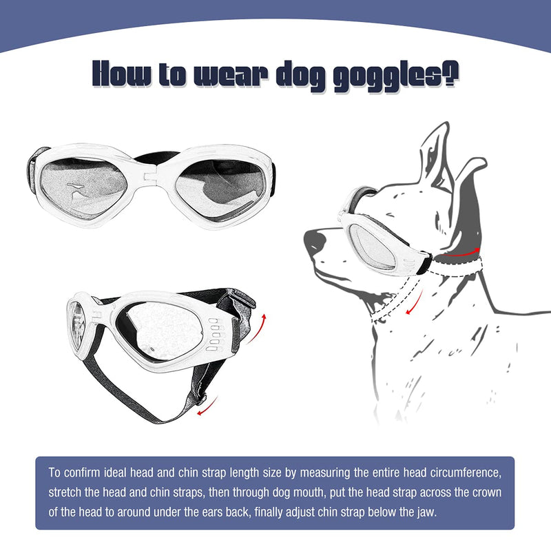 NAMSAN Dog Goggles Small Medium Breed Dog Sunglasses, Adjustable UV Protection Motorcycle Puppy Glasses, Easy Wear Windproof Sunglasses for Medium, Small Dogs (Medium)Blue - PawsPlanet Australia