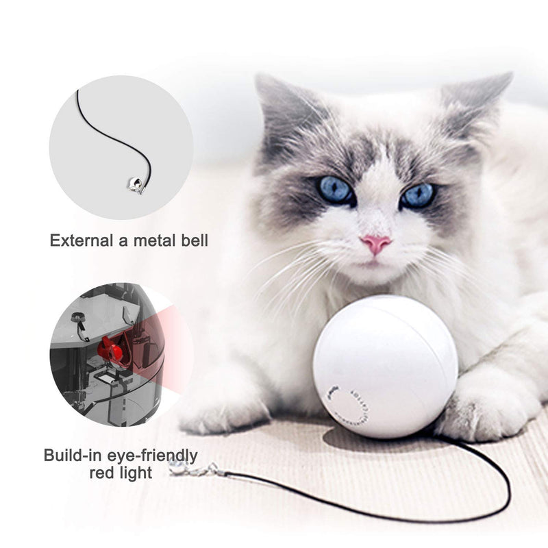 [Australia] - HomeRunPet Smart Interactive Cat Toy Ball with Bell, Automatic Self Rotating and Build-in Led Light Pet Toys (Batteries Included) with bell-2 