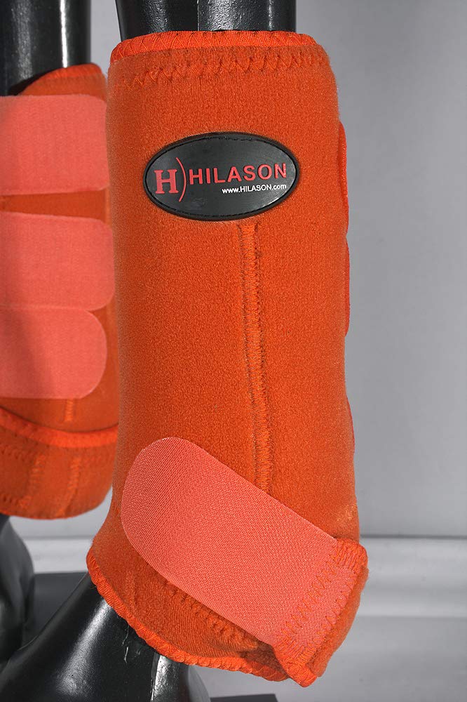 [Australia] - HILASON L M S Horse Front Leg Ultimate Sports Boots Pair Orange Large 