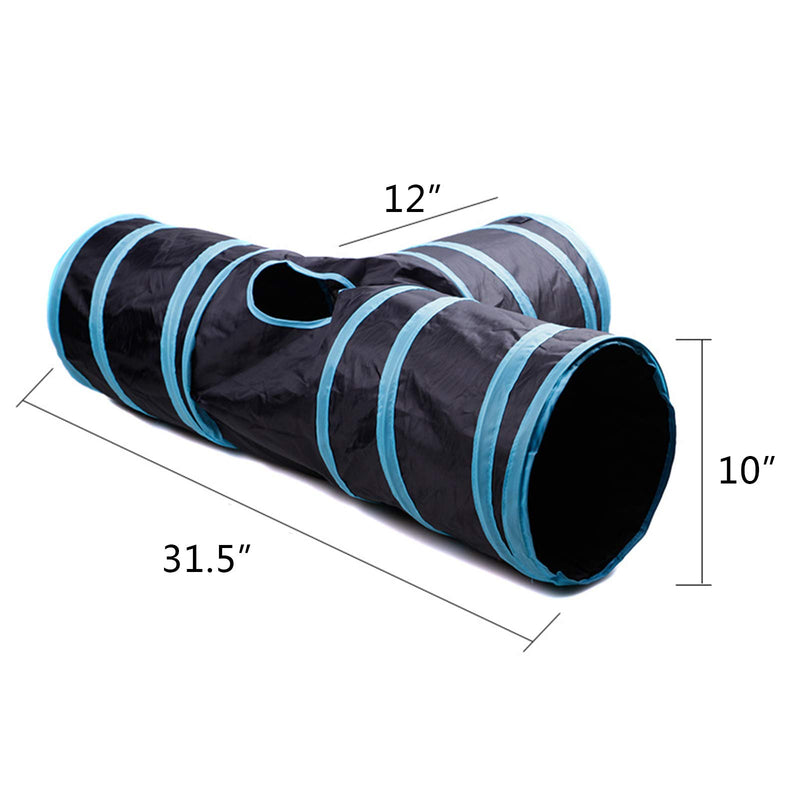 iCAGY Cat Tunnels for Indoor Cats Interactive, Rabbit Tunnel Toys, Pet Toys Play Tunnels for Cats Kittens Rabbits Puppies Crinkle Collapsible Pop Up 2 3 4 5 Ways Black 3 ways - PawsPlanet Australia