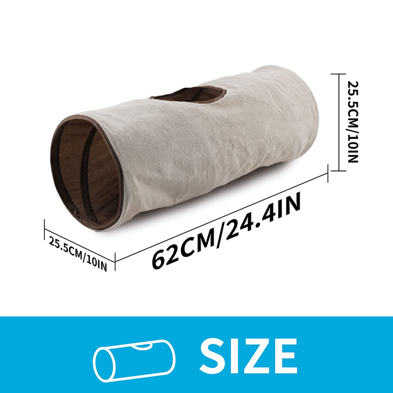 ALL FOR PAWS Cat Tunnel,Cat Tunnels for Indoor Cats,Collapsible,Linen Cloth,Cat Toys for Indoor Cats Interactive,Cat Hideout Tube 62cm Linen Cloth Tunnel - PawsPlanet Australia