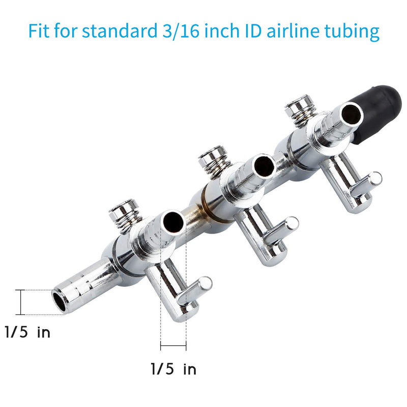 Pawfly 3-Way Aquarium Air Flow Control Lever Valve Distributor Splitter Pump Accessories Set with 3 Check Valves & 4 Suction Cups - PawsPlanet Australia