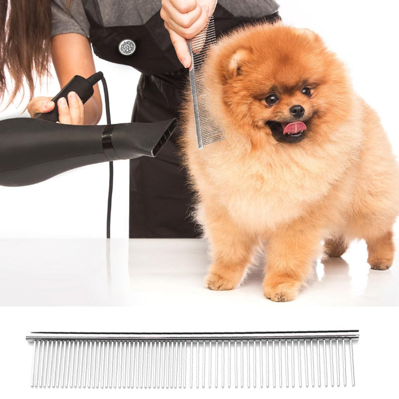 JOCXZI 1 piece stainless steel dog salon combs, pet grooming comb, rounded teeth, dog comb for large, medium and small dogs and cats with tangled short/long hair - PawsPlanet Australia