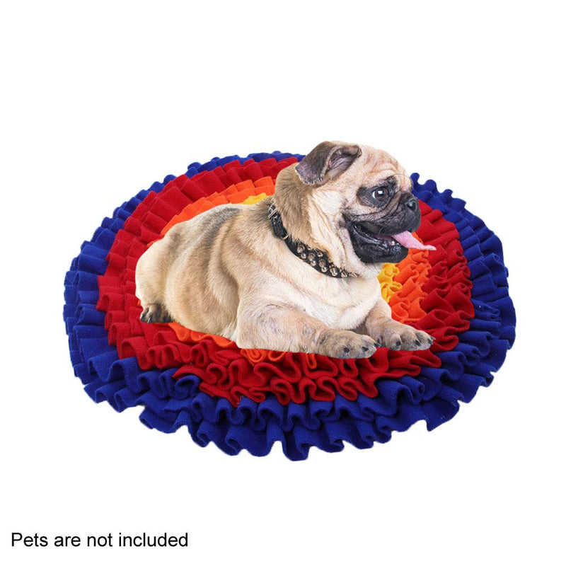 MOVKZACV Pet Snuffle Mat, Feeding Mat, Dog Puzzle Toys, Encourages Natural Foraging Skills -Fun to Use Design - Durable and Machine/hand Washable - Dog Treat Dispenser Indoor Outdoor Stress Relief 55cm/21.7inch(dia) - PawsPlanet Australia