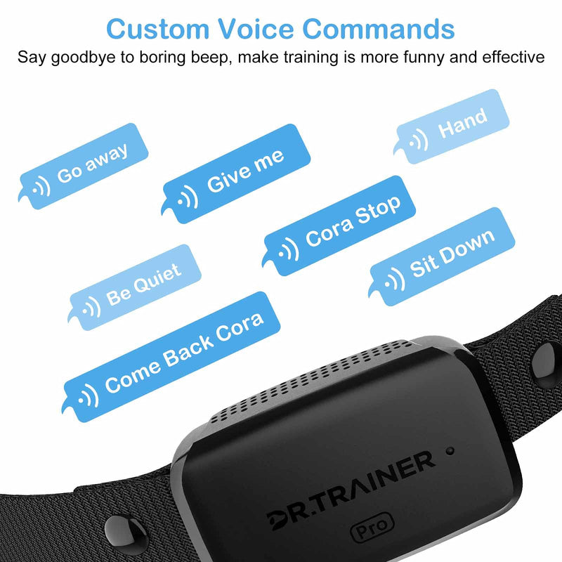 Dr.Trainer Bark Collar for Dogs, Work with Phone & Watch APP, No Shock Dog Bark Collar with Adjustable Sound & Vibration, Waterproof Rechargeable Dog Collar for 8-130lbs Dog - PawsPlanet Australia
