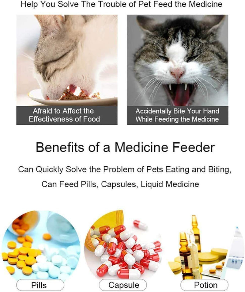 QIYADIN Pet Piller Gun Dog Pill Shooter Cat Tablet Soft Tip Syringe Pet Medical Feeding Dispenser Tool for Small Animal - PawsPlanet Australia