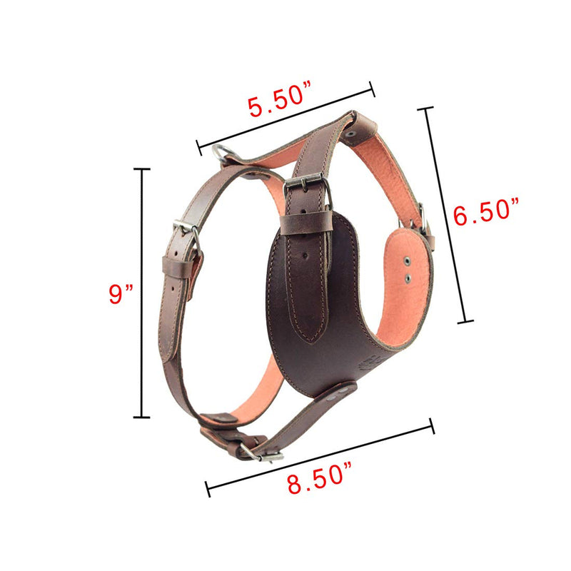 [Australia] - Hide & Drink, Thick Leather Adjustable Dog Harness, No-Pull Pet Harness, Outdoor Pet Vest, Handmade Includes 101 Year Warranty :: Bourbon Brown 