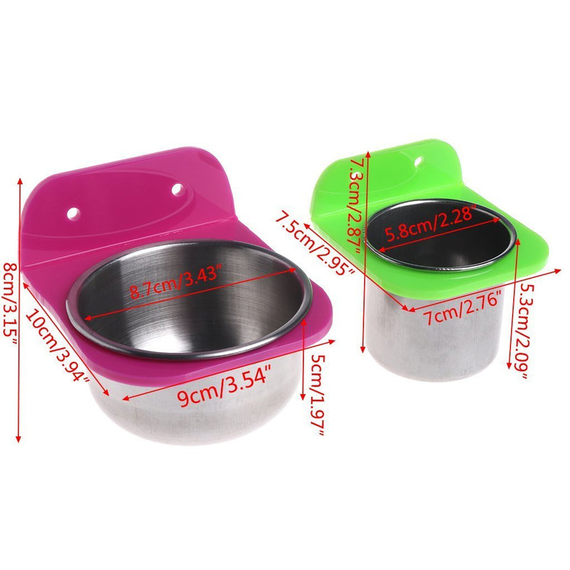 [Australia] - Hypeety Pet Birds Feeder Bowl Mirror Chew Toy Stainless Steel Cup Intelligence Toy for Small Parrots Macaw, African Greys, Cockatiels, Conure Cage Standing Swing Perch Cage Cup L (3.31×2.05×1.97") 