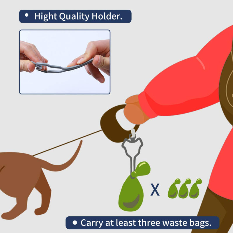 ZUKIBO 2pcs Dog Poop Bag Holder Leash for Dog Garbage Bag Dispenser, with 2pcs Dog Garbage Bag, Dog Poop Accessories, Hand Free Bag Carrier for Holding Poop Bag - PawsPlanet Australia
