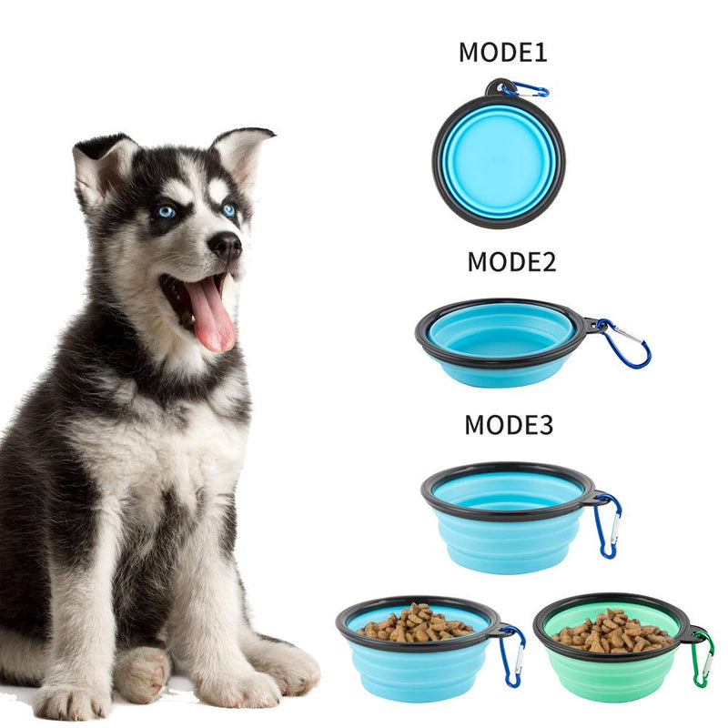 Collapsible Dog Bowls, Travel Dog Cat Water Bowl Portable Foldable Food Dishes with Carabiner Clip for Traveling, Hiking, Walking (Pack of 5) - PawsPlanet Australia