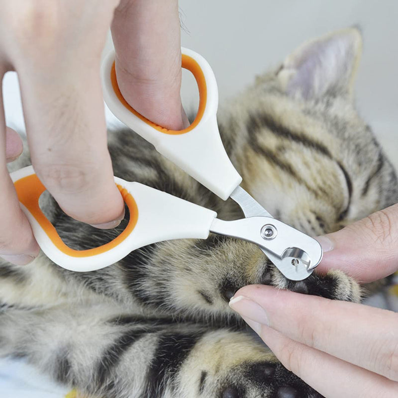 LUTAKU Pet Nail Clippers Update Version Cat and Kitten Claw Nail Clippers for Trimming Professional Pet Nail Clippers Ideal for Cats, Puppies, Kittens and Small Dogs (Orange) Orange - PawsPlanet Australia