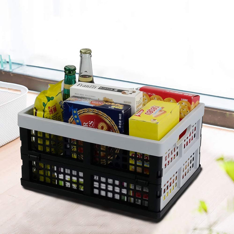 Qqbine 16 Litre Plastic Stackable Collapsible Crate, Milk Crate, 4 Packs, F - PawsPlanet Australia