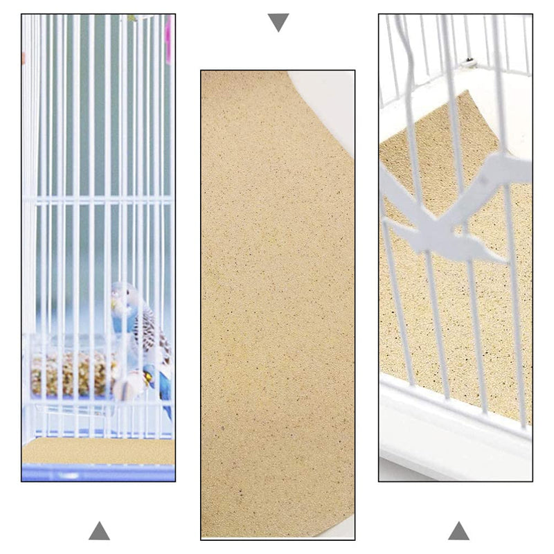 NUOBESTY 10 Sheets Bird Cage Gravel Paper Parrot Cage Sandpapers Cushion Pad Pet Animal Bedding Accessories for Parakeets Cockatiels Conures Claw Grinding Random Color |16.92x11.02 inch - PawsPlanet Australia