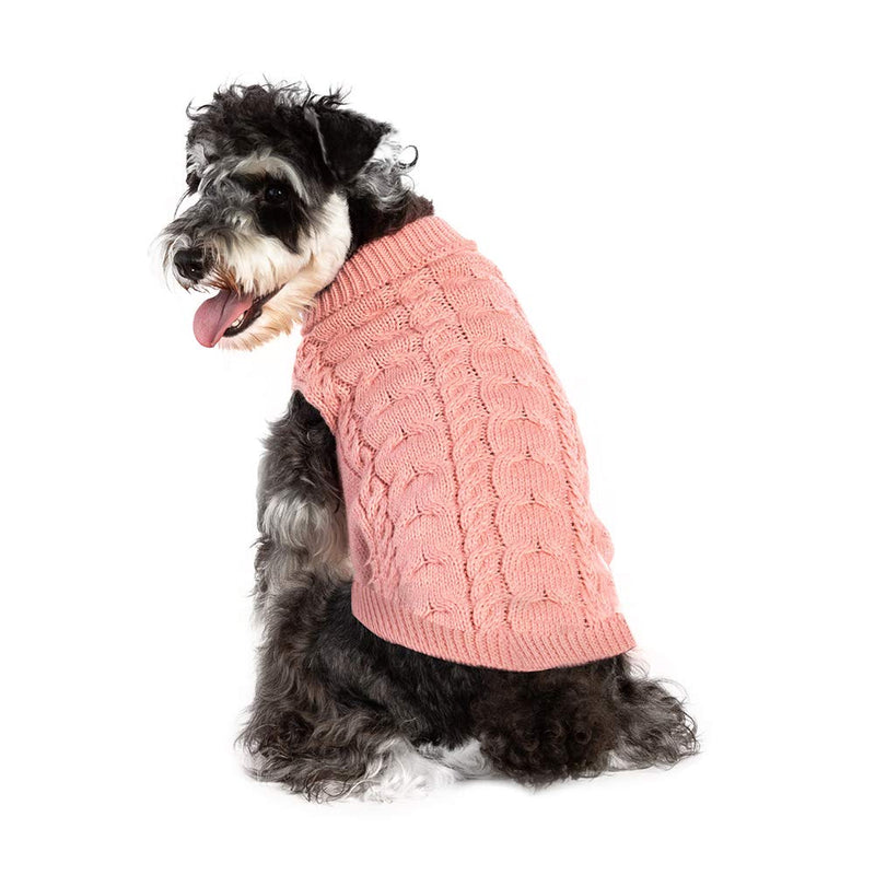 Pet Dog Sweater,Warm Autumn Winter Dog Jumpers Dog Hoddies,Pet Cotton Coat Clothes for Puppy Small Medium Dog (L, Dark Pink) L - PawsPlanet Australia