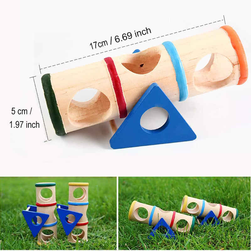 TeTupGa Wooden Hamster Tunnel Tube, Bridge Ladder Tunnel Exercise Seesaw Small Animal House Exercise Toy Playground for Dwarf Rat Hamster - PawsPlanet Australia