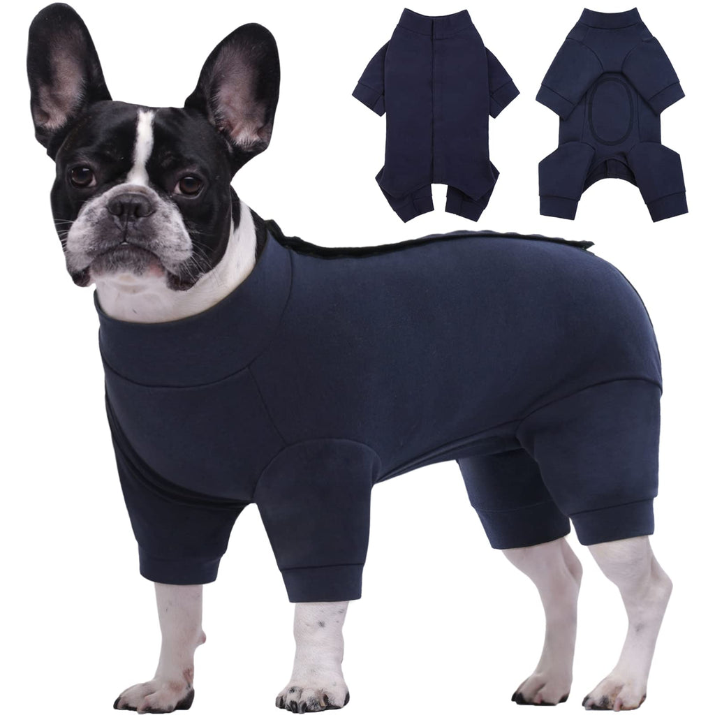 Kouser Dog Surgery Recovery Suit, Soft Dog Onesie for Female Male, Dog Thermal Bodysuit Long Sleeve, Pet Spay Suit for Anti-Licking Abdominal Wound, Dog Cone Alternative After Surgery Medium (Back size: 13"/33cm) Blue - PawsPlanet Australia