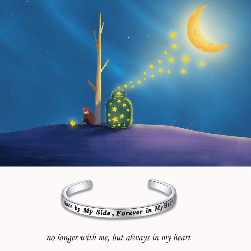 [Australia] - LQRI Remembrance Loss of Pet Jewelry Memorial Bracelet Once by My Side Forever in My Heart Sympathy Gift Remembrance Gift for Pet Lover cuff 