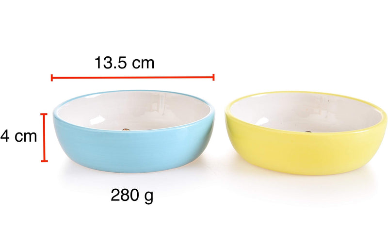 Mishi 2 x CERAMIC Cat Bowls 2 Pet Bowls for Feeding & Water - Cat Food Bowl Set of 2 - Dishes Prevent Whisker Fatigue - PawsPlanet Australia