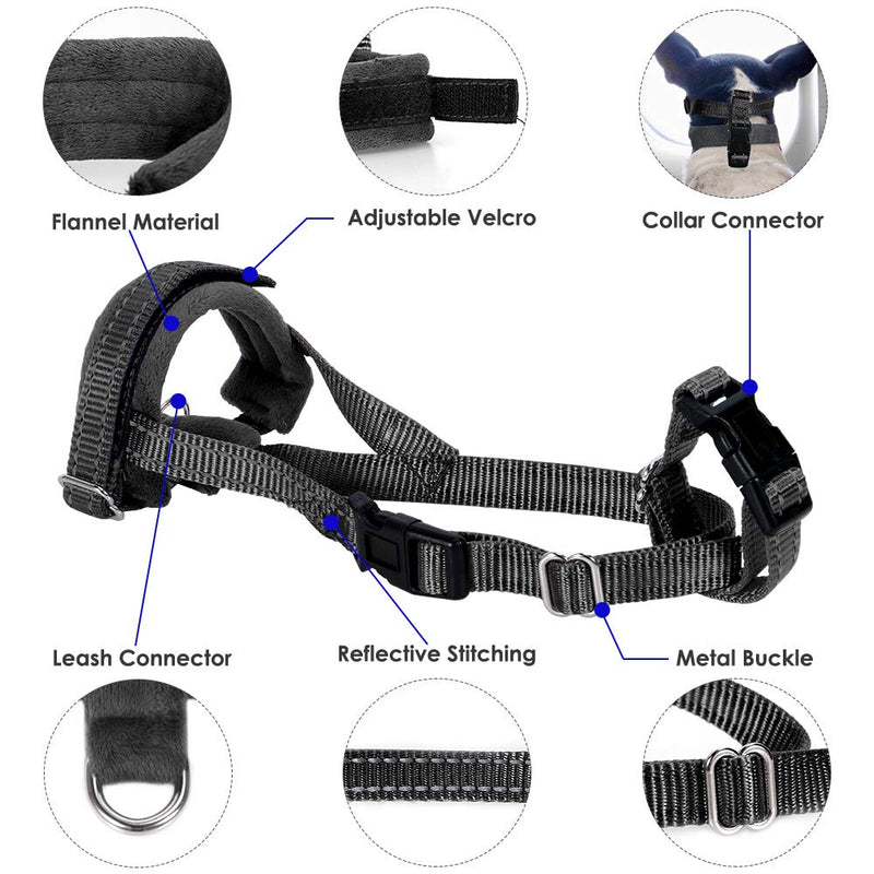[Australia] - SlowTon Nylon Dog Muzzle, Dog Mouth Cover Adjustable Soft Padded Quick Fit Comfortable Muzzles for Medium Large Dog Outdoor Anti Biting Behavior Training Stop Chewing Barking Attach to Collar Black 