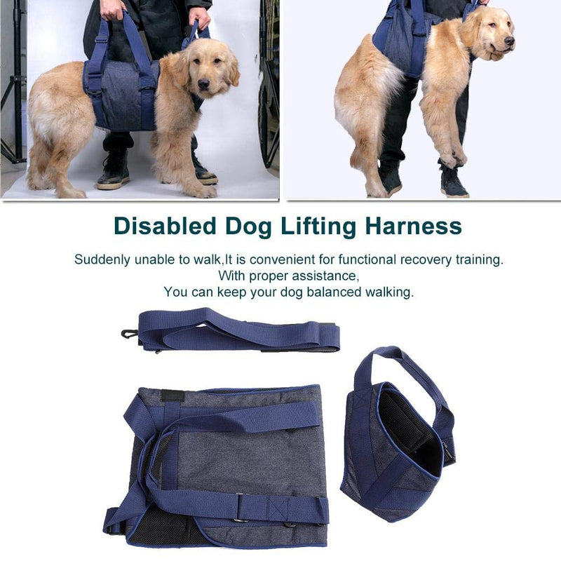 Cinnyi Pet Dog Harness Lifting Assist Belt, Dark Blue Oxford Cloth Pet Dog Walk Hand Strap Lifting Assist Belt for Disabled Injuries Elder Dog (XL) XL - PawsPlanet Australia