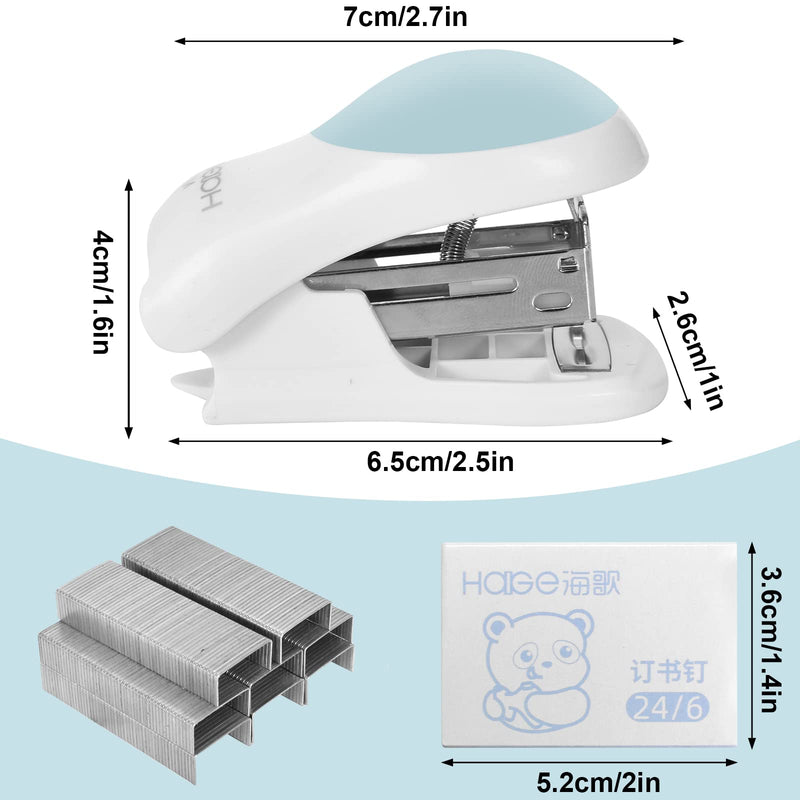 Zimoer Mini Stapler Set 24/6, Small Mini Stapler, Mini Stapler, Stapler Set, Small Stapler, Small Stapler, Staple Set, for Schools, Workplaces, Families, Students, Companies (Blue) Blue - PawsPlanet Australia