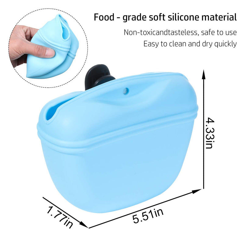 genenic 3 Pcs Dog Treat Pouch, Silicone Treat Pouch Training Pet Puppy Bag Pocket Snack Treat Food Holder with Clip for Dog Walks Mixcolor - PawsPlanet Australia