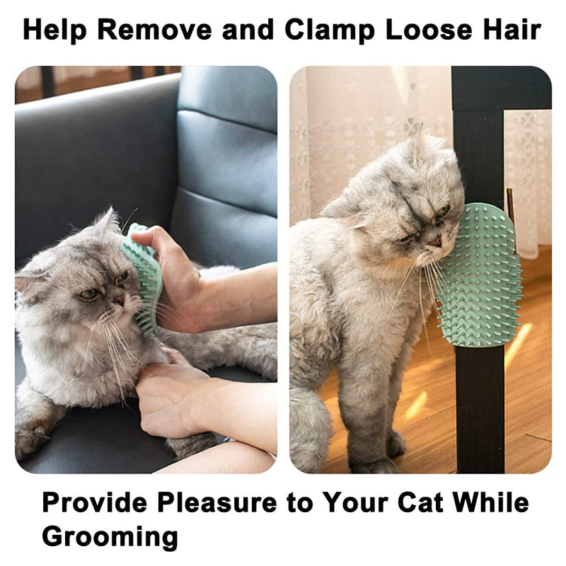 DINGC Cat Brush Corner Environmentally Friendly Rubber, Massage Itching and Comb, Hair Removal Brush and Teasing Cat Toy, Cat Wall Brush For Self-Cleaning of Cats and Dogs - PawsPlanet Australia