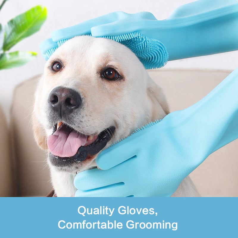 Pet Grooming Gloves, Dog Bathing Shampoo Gloves, Dog Washing Gloves for Shedding Massage, Pet Shower Attachment Supplies for Anti-Bite & Anti-Scratch - PawsPlanet Australia