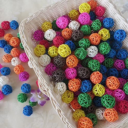 TanDraji Parrot Wicker Rattan Balls, 30 Pack 1.2 inch Wicker Ball Birds Toy, Quaker Parrot Parakeet Chewing Toys Pet Bite Toys for Budgies Conures, Party Decoration DIY Accessories Vase Fillers - PawsPlanet Australia