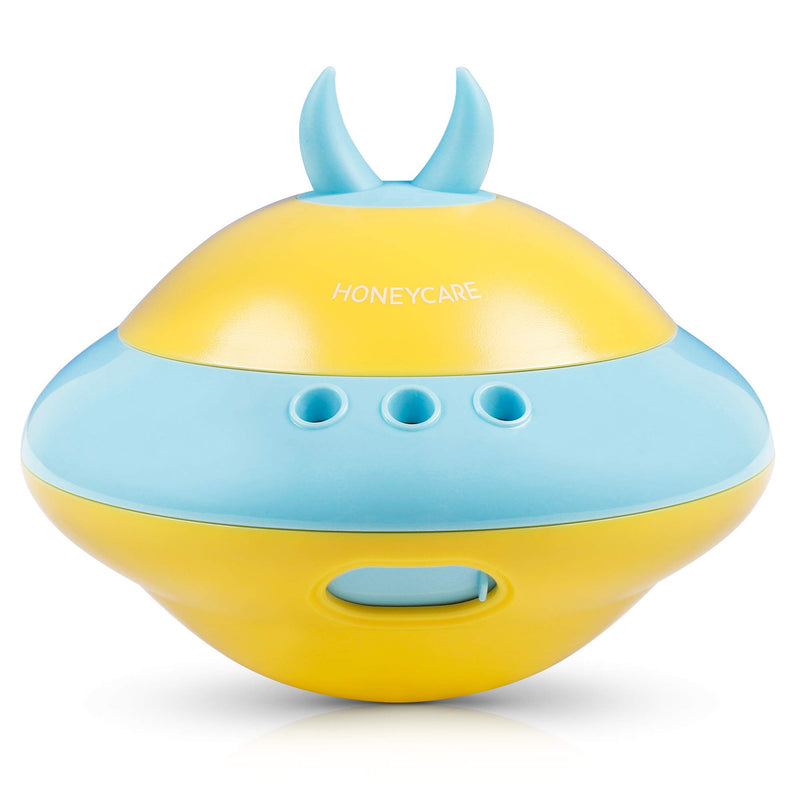 [Australia] - HONEY CARE Premium UFO Tumbler Toy, Food Dispenser Puzzle Slow Feeder Ball, Interactive Dog Disk Toy, Blue and Yellow (A50) 