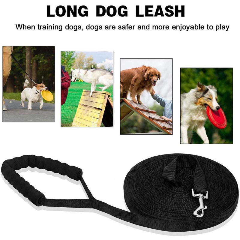 Training Leads for Dogs - Nylon Long Training Dog Leash Long Dog Recall Lead, Long Line for Dog Tracking Training, Long Lead Leash for Pet Recall Obedience with Comfortable Padded Handle (30M/100ft) 30M/100ft - PawsPlanet Australia