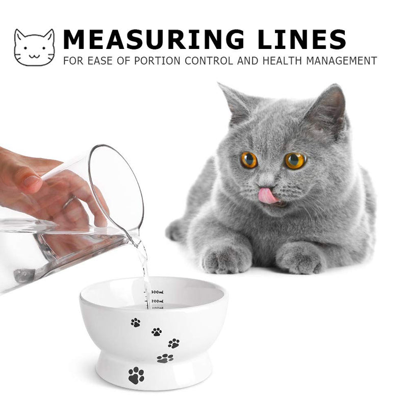 [Australia] - Y YHY Cat Water Bowl,Raised Cat Food Dish,Elevated Cat Bowl No Spill,Ceramic Pet Bowls for Cats or Small Dogs,15 Ounces,Dishwasher Safe 