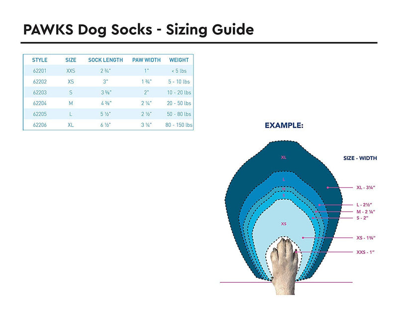 RC Pet Products 62202308 Pawks Dog Socks, X-Small - PawsPlanet Australia