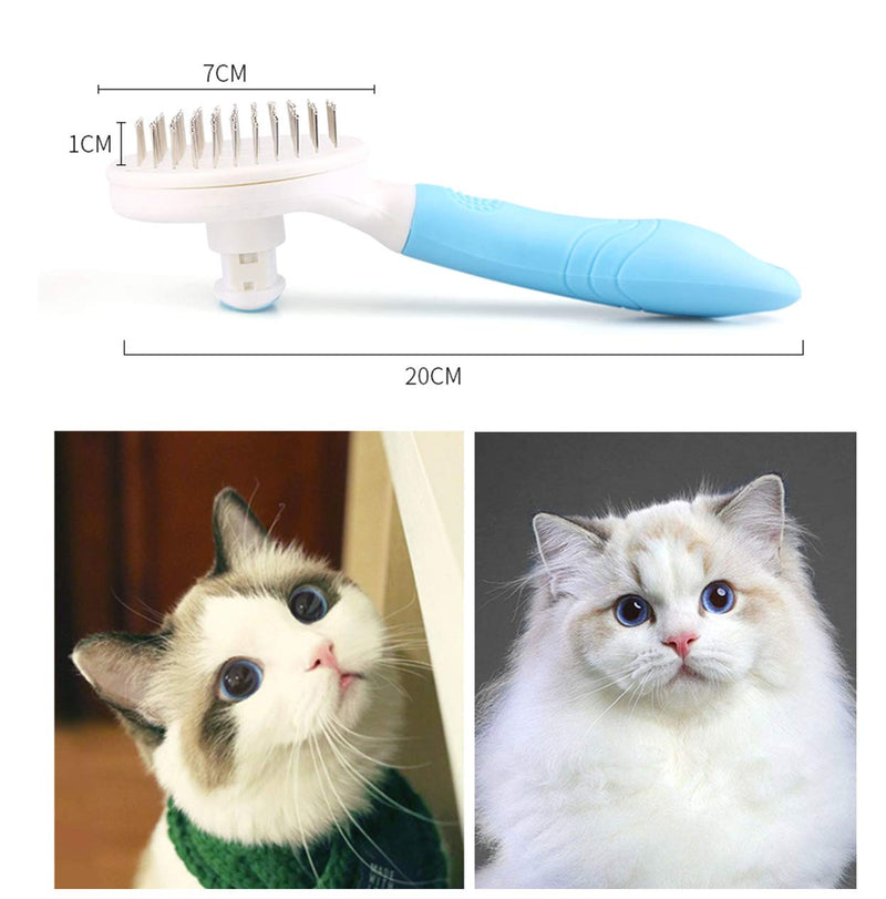 [Australia] - NemuyNeko Pet Dematting Comb Grooming Brush for Dogs and Cats Massage Shedding Tools for Removing Undercoat Knots, Mats & Tangled Hair 